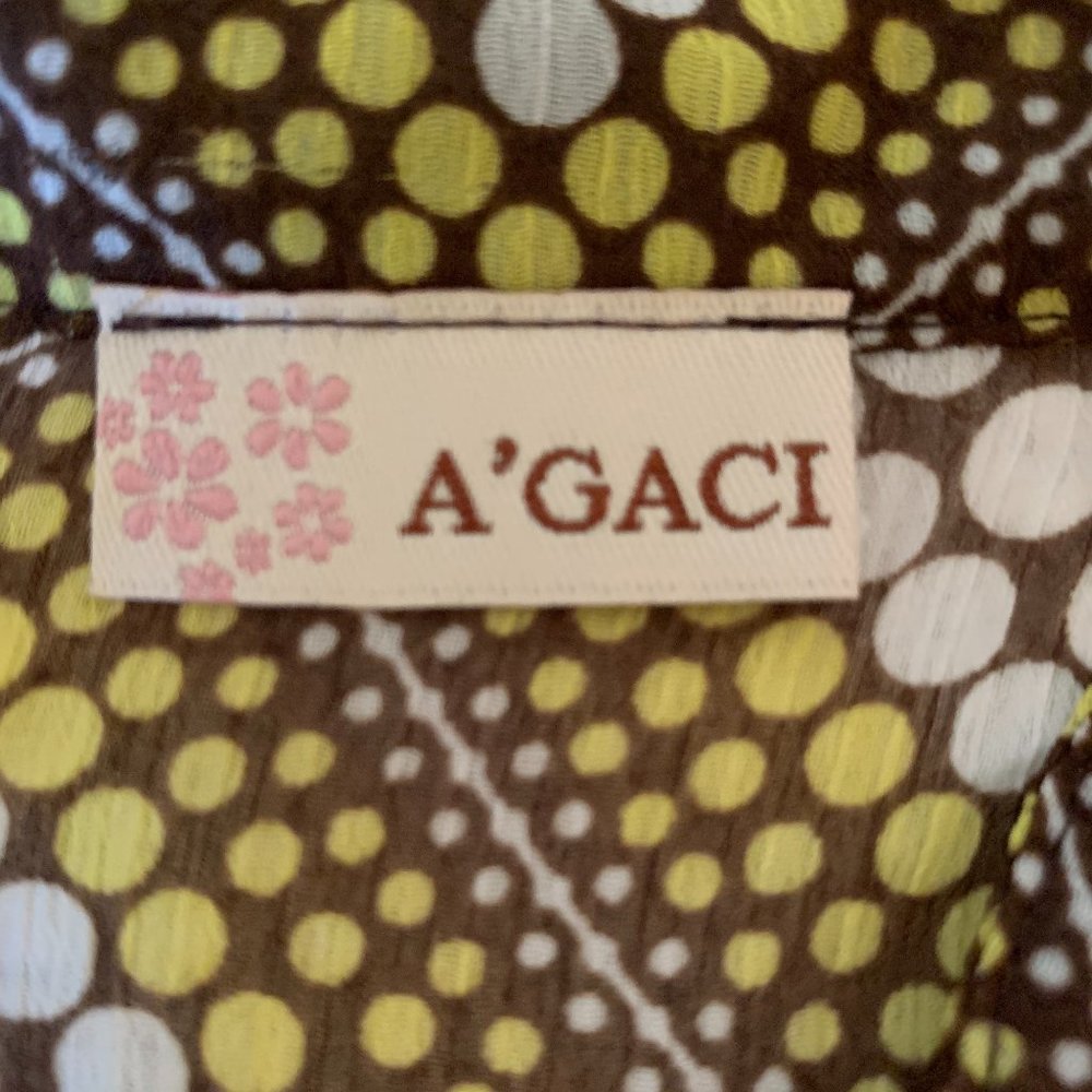 AGACI Blouse Brown N Yellow sheer blouse